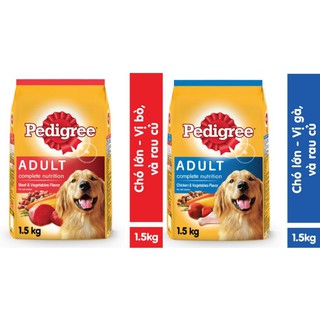 Thức ăn chó Pedigree vị thịt bò gà & rau củ túi 1.5kg