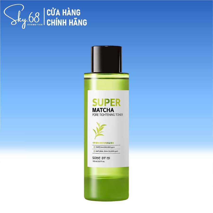 Nước Hoa Hồng Giảm Mụn, Se Khít Lỗ Chân Lông, Điều Tiết Bã Nhờn Some By Mi Super Matcha Pore Tightening Toner 150ml