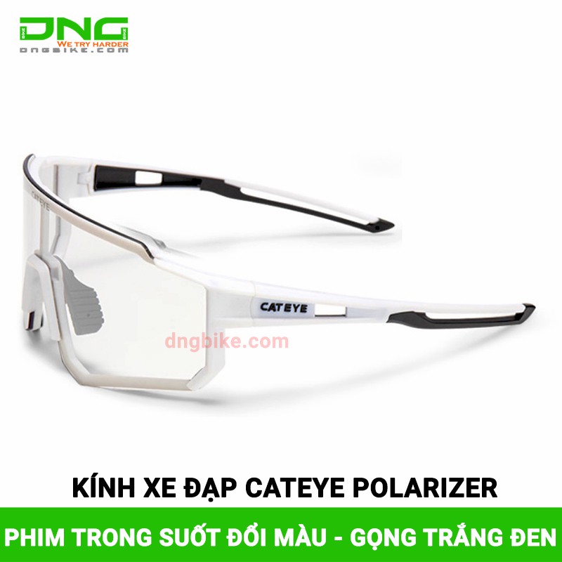 Kính xe đạp thể thao CATEYE POLARIZER phim trong suốt đổi màu 2020