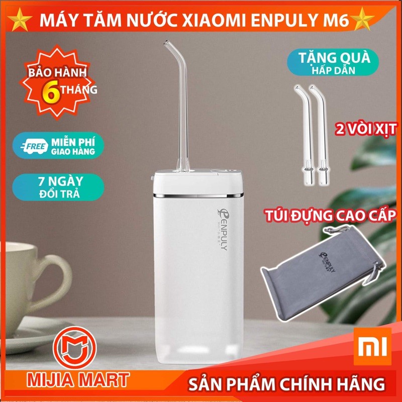 ✅[2021] Máy tăm nước mini Xiaomi Enpuly M6 Plus, dung tích 130 ml, pin 1100 Mah, nhỏ gọn di động