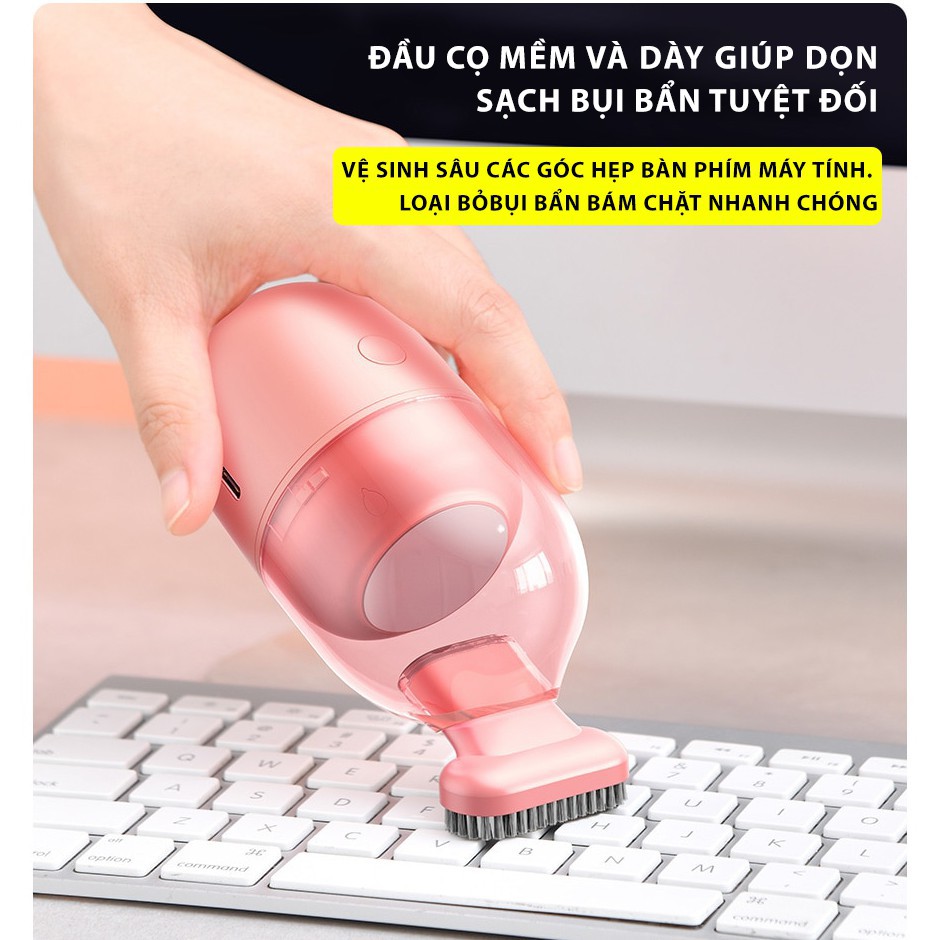 MÁY HÚT BỤI MINI BASEUS C2 NHỎ GỌN VỆ SINH BÀN PHÍM MÁY TÍNH BÀN LÀM VIỆC PIN 900MAH