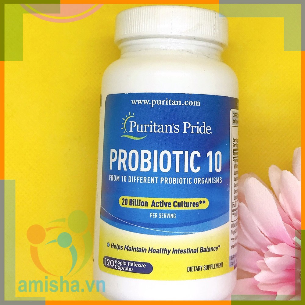 Viên Uống Lợi Khuẩn, Đại Tràng, Dạ Dày Probiotic 10 Puritan's Pride 60 viên (Mẫu Mới chứa Vitamin D) | Thế Giới Skin Care