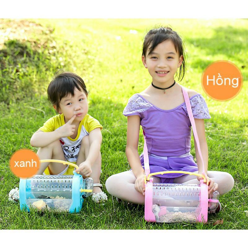 Lồng xách đi chơi nắp mika cho Hamster , sóc , thú nhỏ
