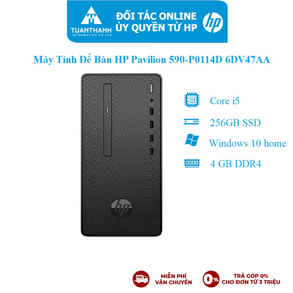 Máy tính để bàn HP Pavilion 590-P0114D 6DV47AA/ Core i5/Ram 4Gb/ 256GB SSD/ Windows 10 home - Hàng Chính Hãng