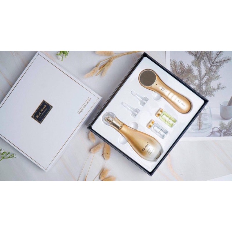 Cấy trắng nguyên bào sợi phiên bản LUXURY, cấy trắng nhũ phấn hoa kèm máy massage Ion