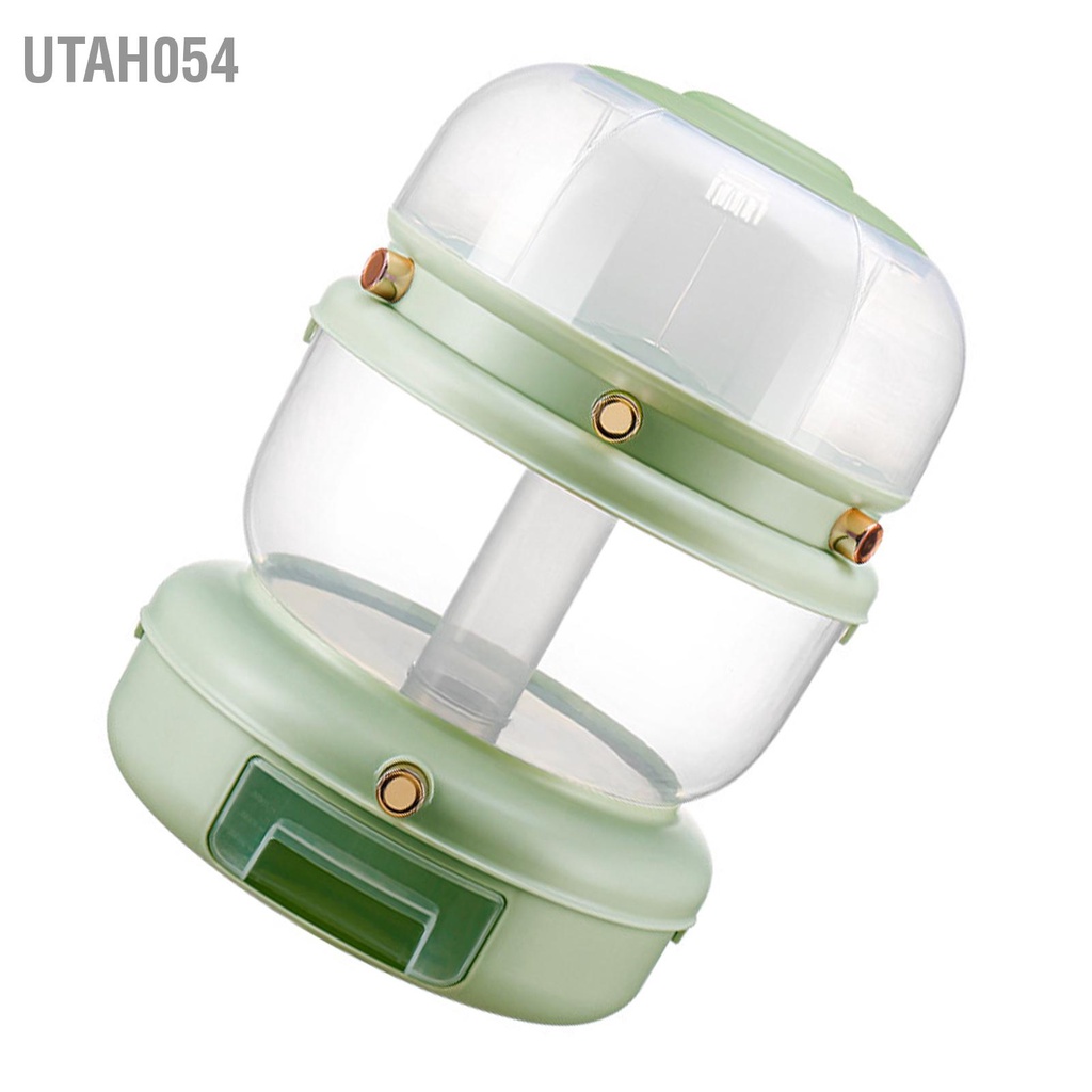 Utah054 Hộp lưu trữ ngũ cốc có thể xoay nút kín chia ngăn Bể chứa gạo cho nhà bếp