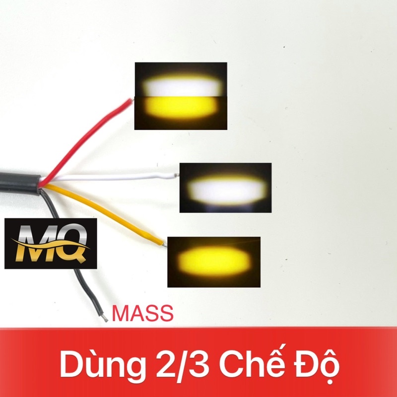 Đèn trợ sáng mini cost vàng pha trắng