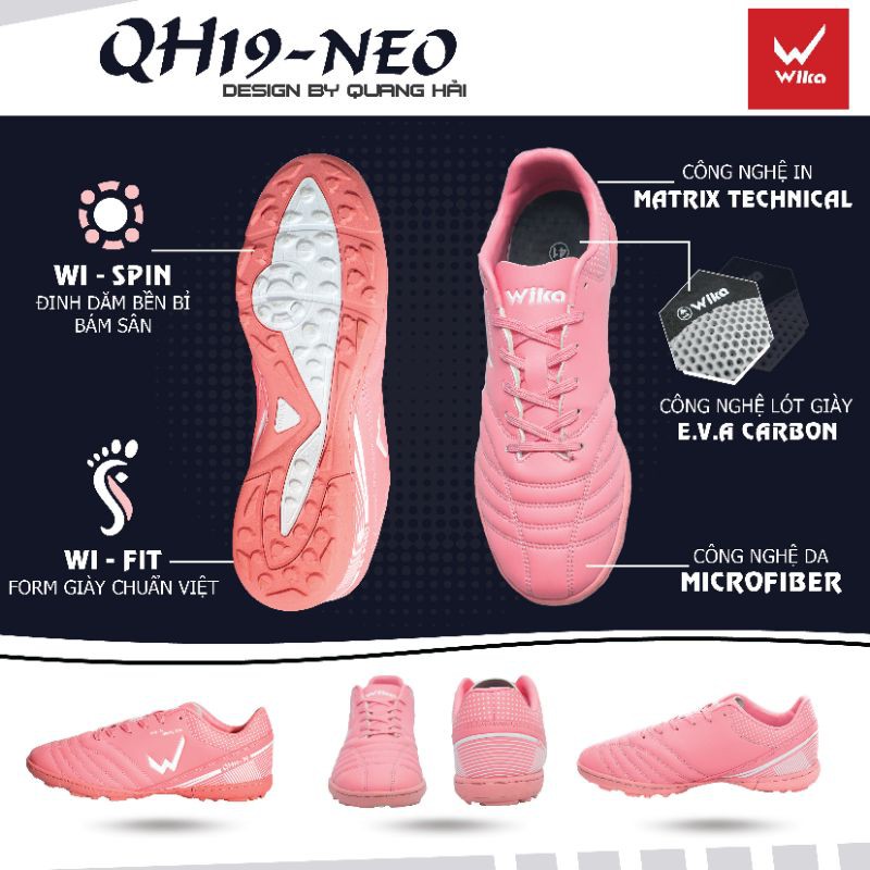 Giày bóng đá sân cỏ nhân tạo Quang Hải Wika QH19 - NEO By Ngôi sao bóng đá Nguyễn Quang Hải