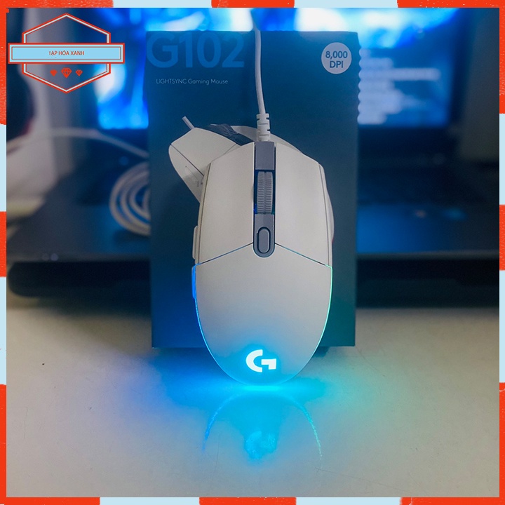 Chuột Máy Vi Tính Laptop PC Gaming Có Dây Logitech G102 Lightsync RGB White Mouse Chuyên Game Chính Hãng