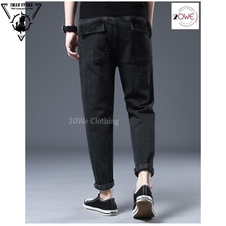 Quần Jean, Baggy, jeans, bò nam, túi hộp 2 mầu đen xanh, ống xuông,rộng mã TH-01 style hàn quốc
