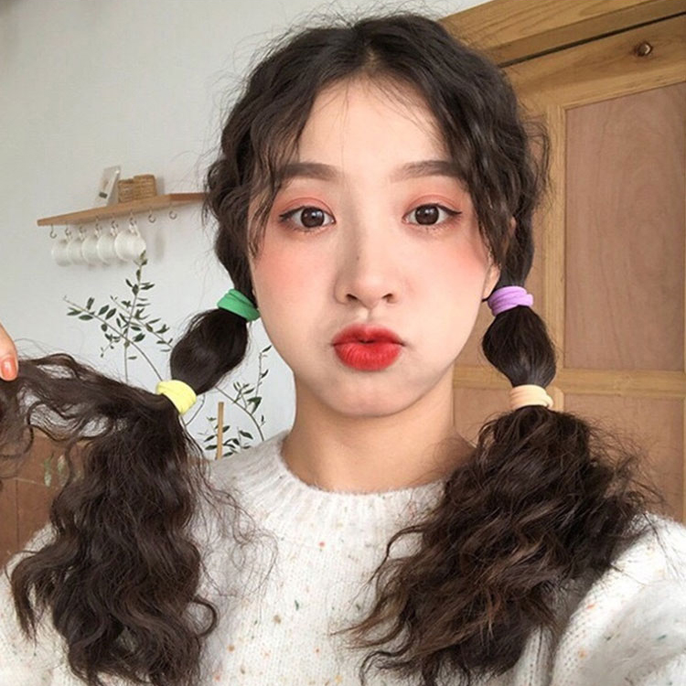 Set 50 dây buộc tóc co giãn nhiều màu thời trang cho nữ