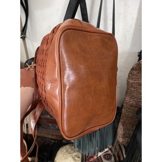 Túi du lịch da đan bằng da thật 100% size 28x27