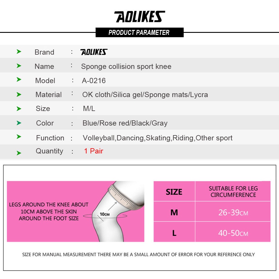 Bó bảo vệ đầu gối thể thao AOLIKES A-0216 Sponge collision sport knee