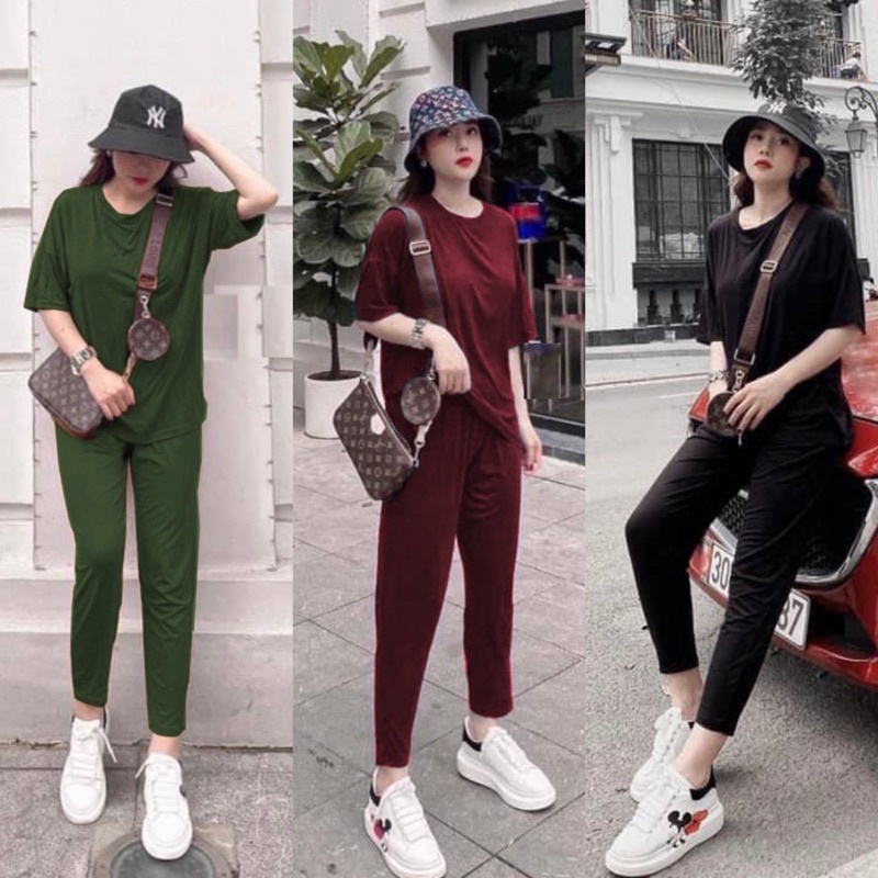 [Mã SKAMFSW175 giảm 10K đơn 50K] Set bigsize nữ thun lạnh 50kg đến 100kg tay ngắn form rộng co giãn Khuất Yến
