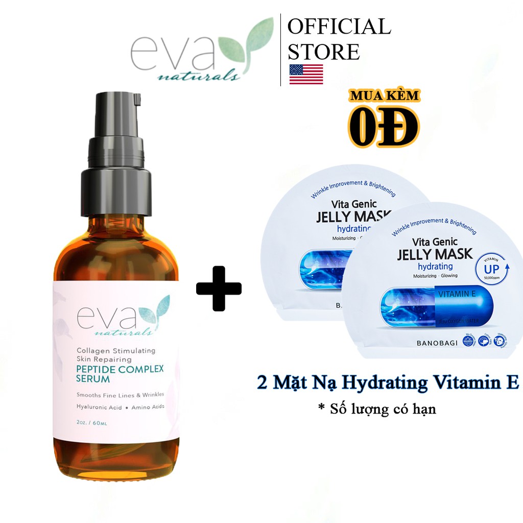 Serum Chứa Peptide Giúp Trẻ Hóa và Chống Lão Hóa Da Eva Naturals Peptide Complex Serum 60ml