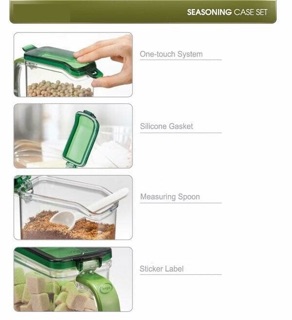 Bộ Kệ Gỗ 6 Hũ Gia Vị Lock&Lock HPL949S6