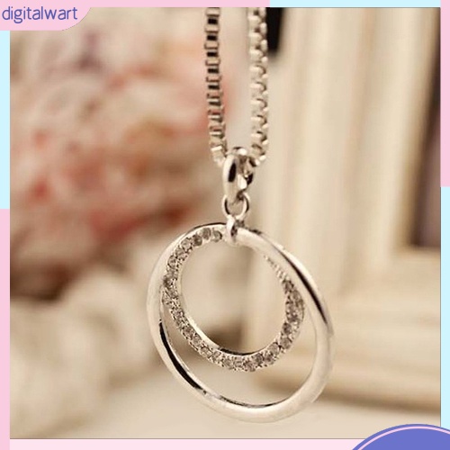 Dây Chuyền Mặt Tròn Đính Đá Thời Trang Cho Nữ
