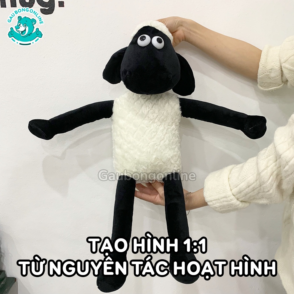 [Mã SKAMLSC095 giảm 10% tối đa 70K đơn 100K] Cừu bông Shaun The Sheep lông xoắn kích thước 50-65cm Gấu Bông Online