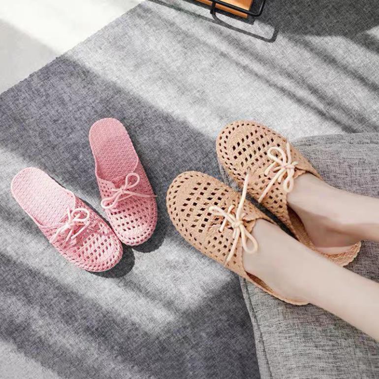 Dép sục nhựa nữ , Dép nữ sục nhựa buộc dây hình nơ mềm mại chống trơn trượt | BigBuy360 - bigbuy360.vn