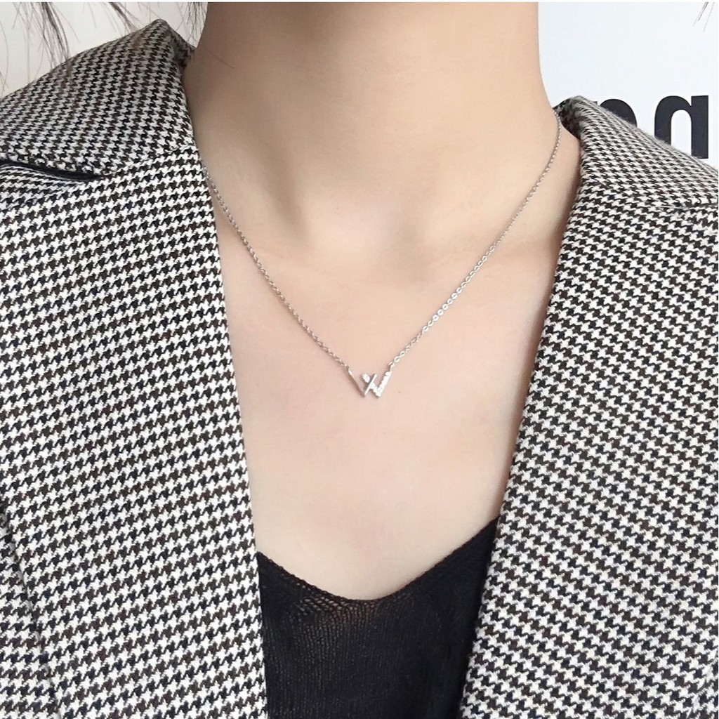 vòng cổ Mặt Chữ V Đính Đá Zircon B75