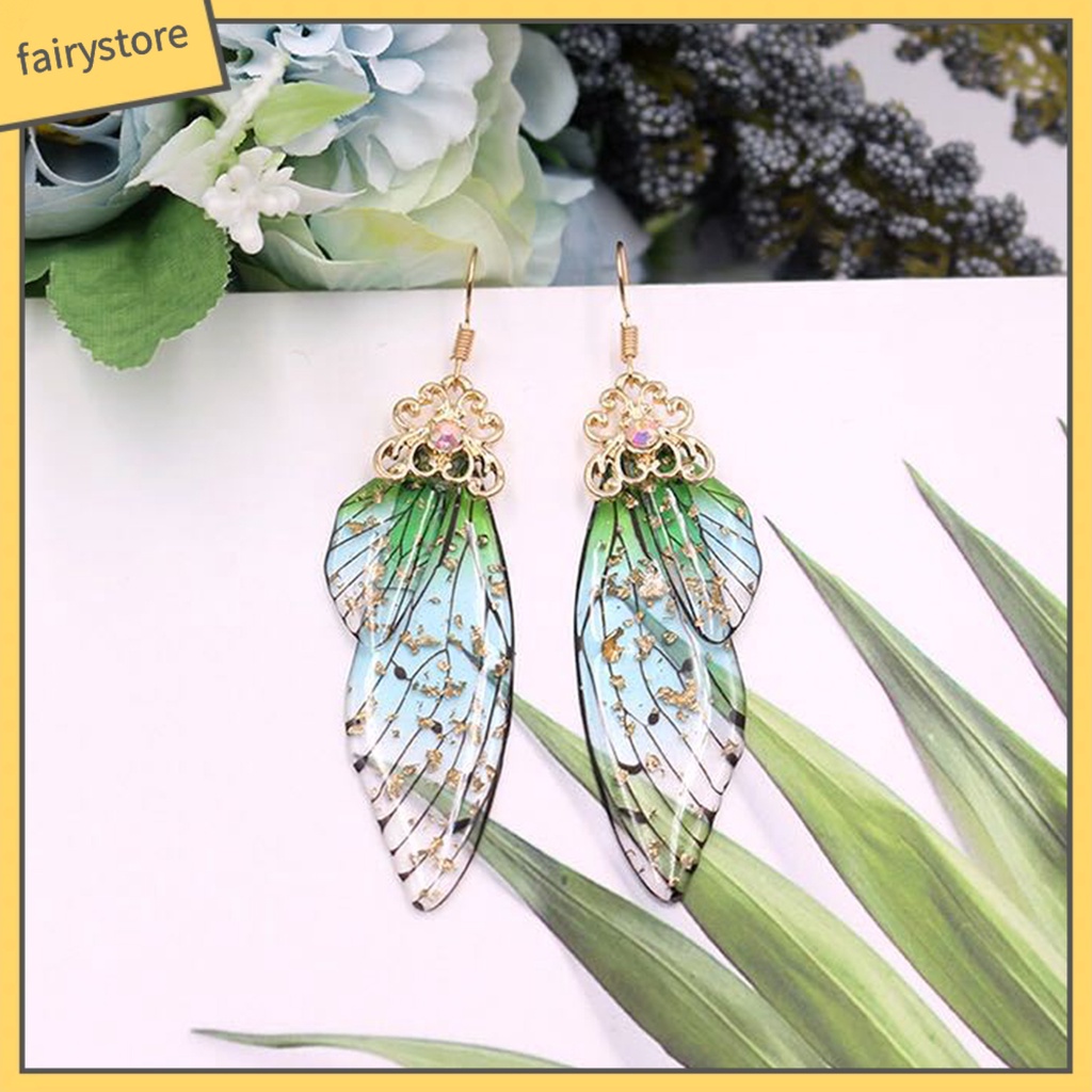 Bông Tai Hợp Kim Hình Cánh Bướm Đính Đá Xinh Xắn