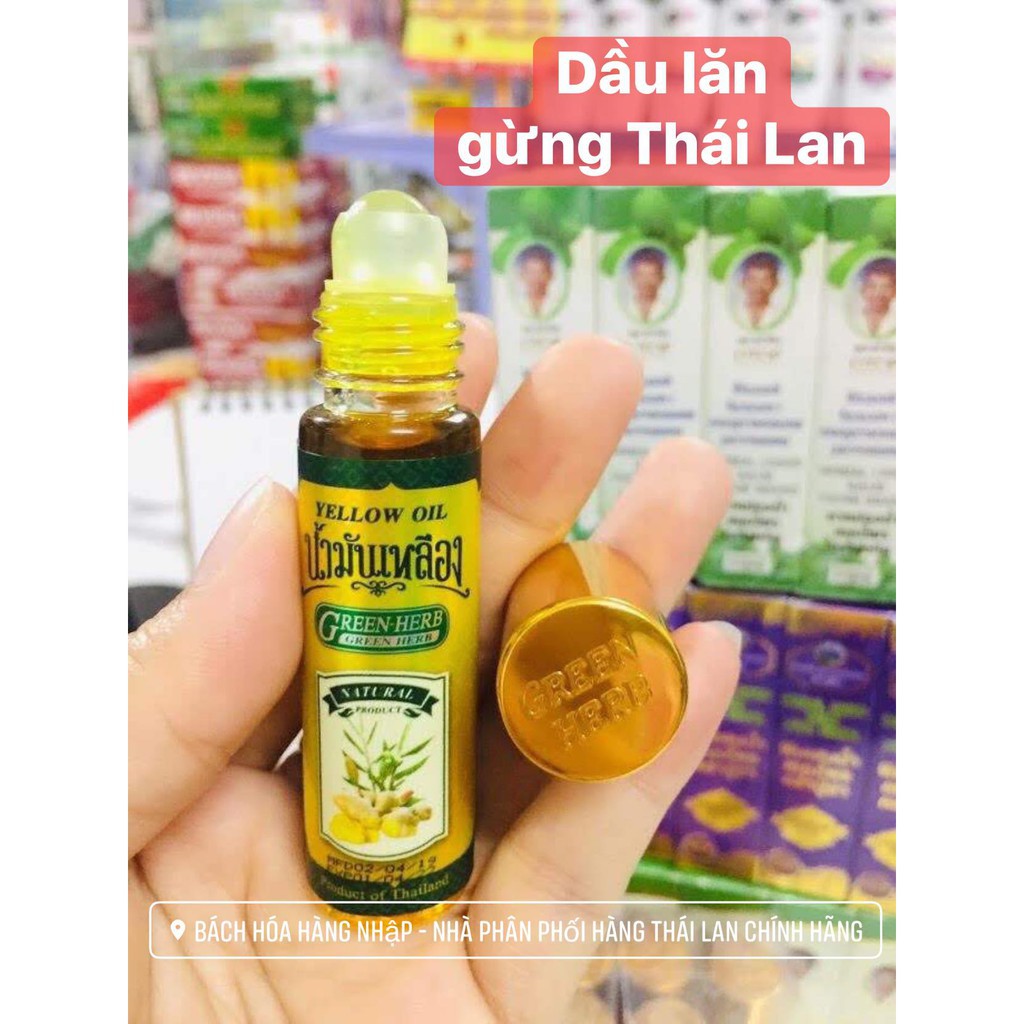 Dầu Nóng Yellow Oil Green Herb Thái Lan (DẦU GỪNG)