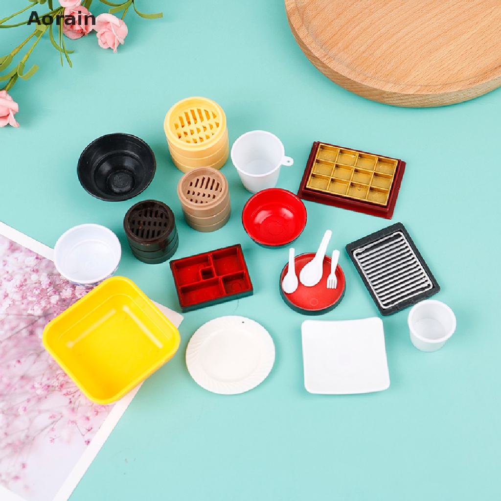 Bộ 3 Dĩa Đồ Chơi Mini Màu Trắng Cho Nhà Búp Bê