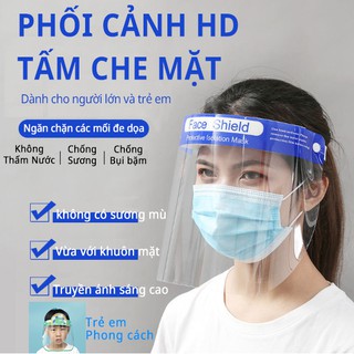 Tấm chắn giọt bắn chống sương mù không thấm nước bảo vệ khuôn mặt dành cho trẻ em và người lớn