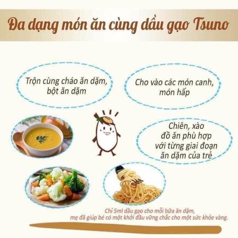 Dầu gạo cao cấp tsuno 180g - dùng để chiên xào nấu cho bé ăn dặm - ảnh sản phẩm 6