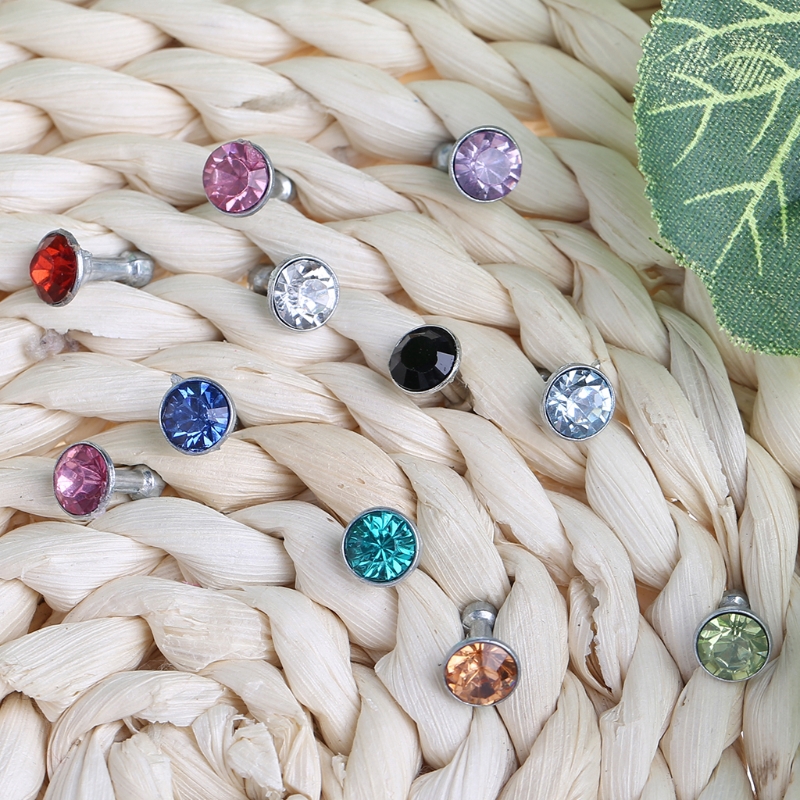 Nút bịt giắc cắm tai nghe 3.5mm chống bụi đính đá lấp lánh thời trang cho điện thoại di động