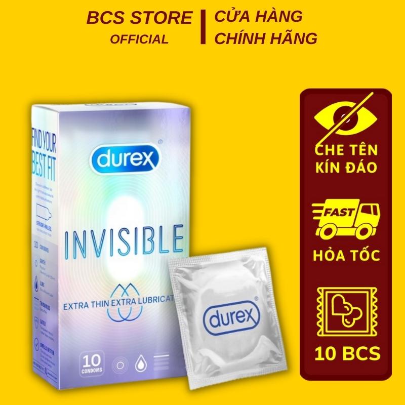 Bao Cao Su Durex Invisible Extra Thin Extra Sensitive siêu mỏng ôm sát hộp 10 bao