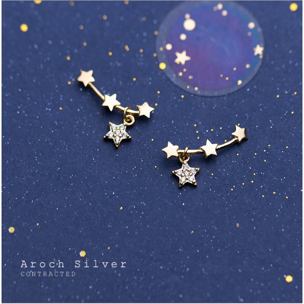 Khuyên tai bạc Ý s925 ngôi sao World Star G2585 - AROCH Jewelry