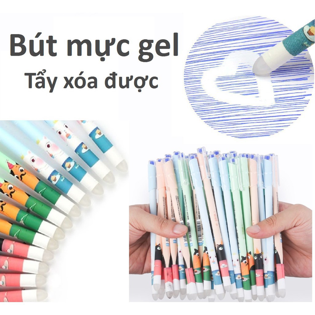 Bút bi mực Gel Tẩy xóa được ( Mực màu xanh)