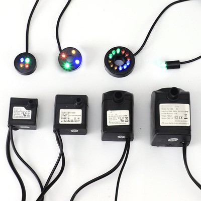 Máy bơm mini có đèn dùng cho thác nước phong thủy, bể cá