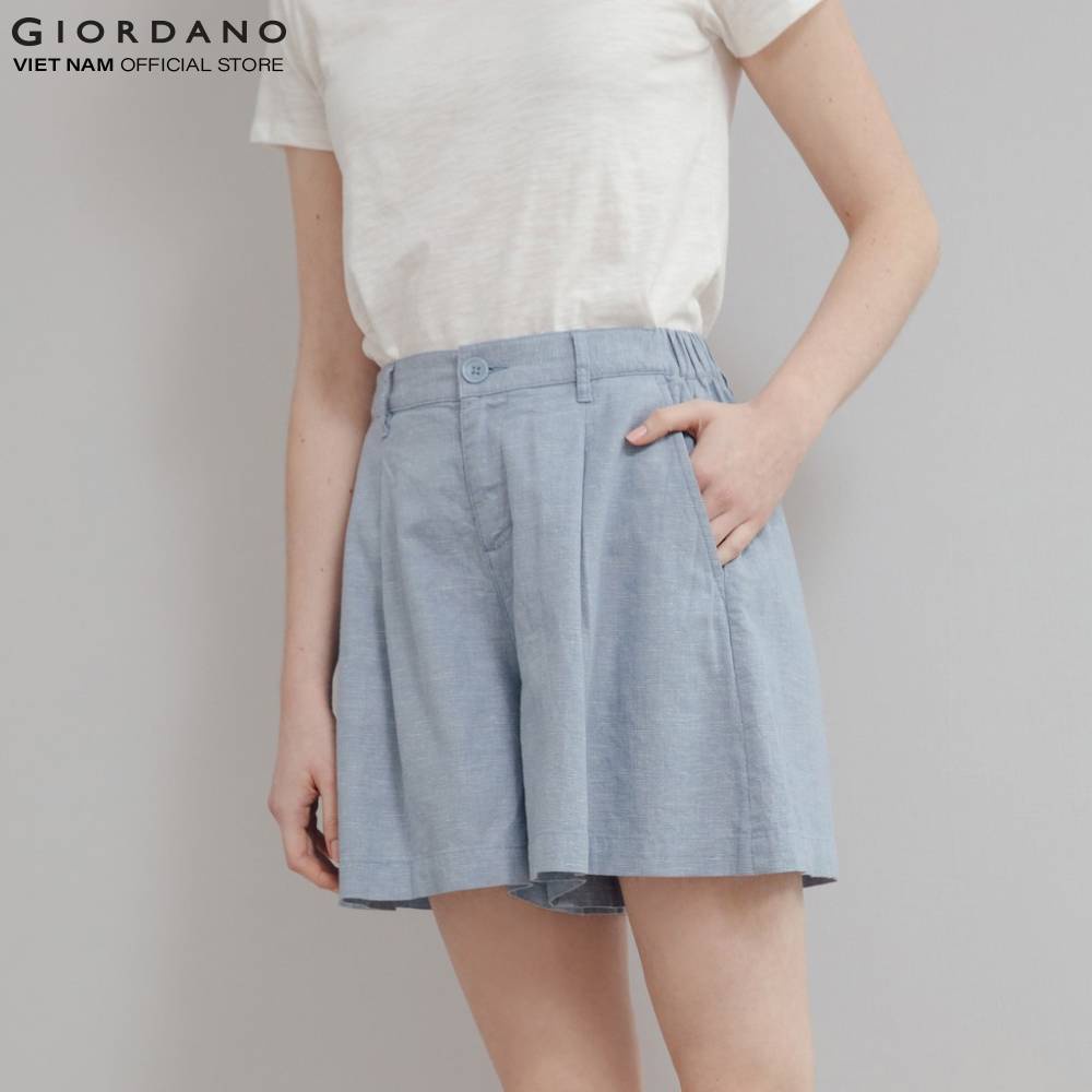 Quần Shorts Nữ Linen Giordano 05400228