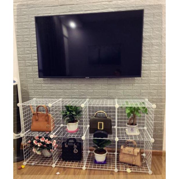 [THANH LÝ XẢ KHO] TỦ GHÉP LƯỚI SẮT THÉP ĐA NĂNG 4 Ô.