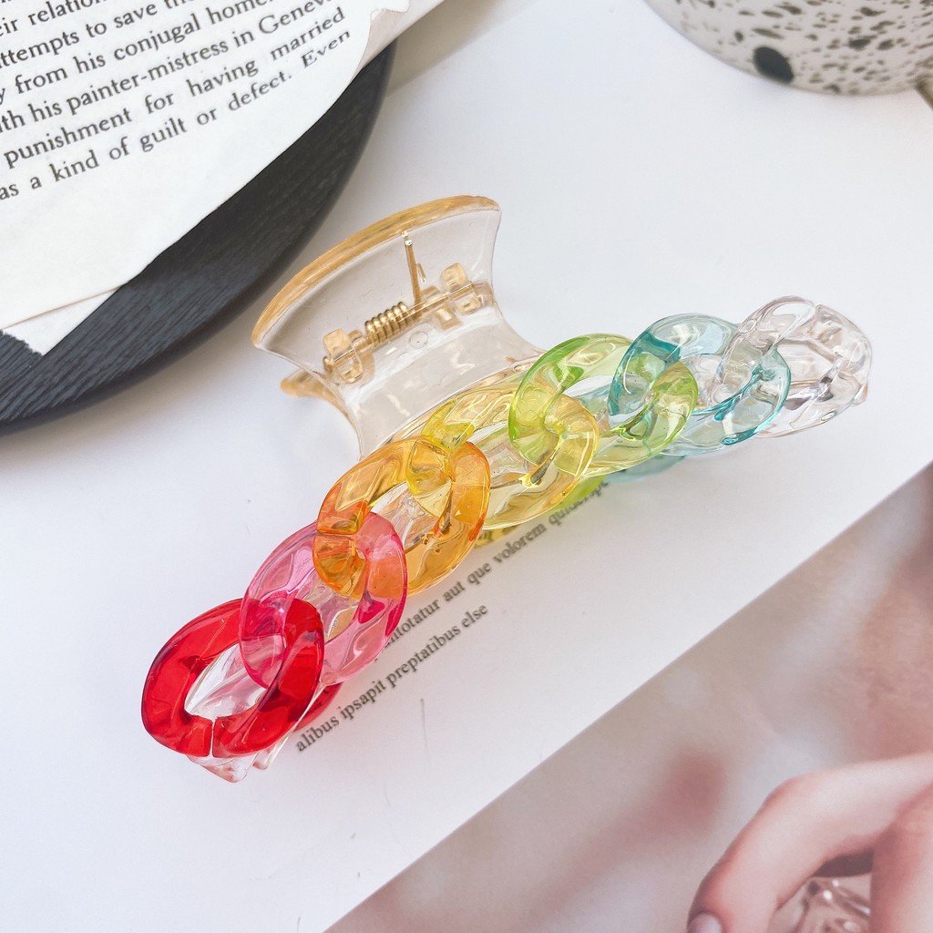 [Sẵn Hàng] Kẹp Tóc Càng Cua Cầu Vồng  Phong Cách Hàn Quốc Xinh Xắn Mainia Shop
