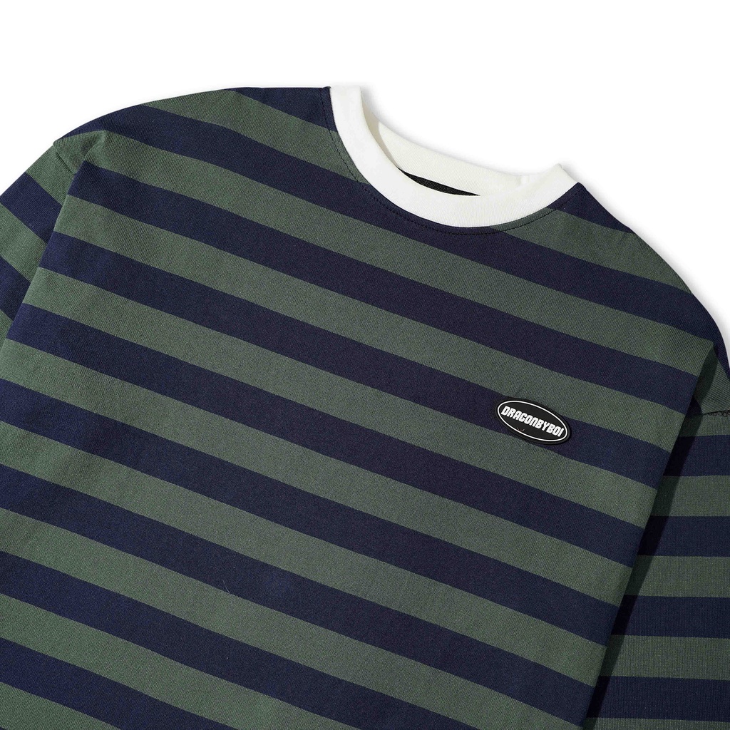 Áo Phông Tay Dài local brand - Áo Thun không cổ sọc Dragonbyboi BASIC FREESIZE Tee Long Sleeve (100% cotton cao cấp)
