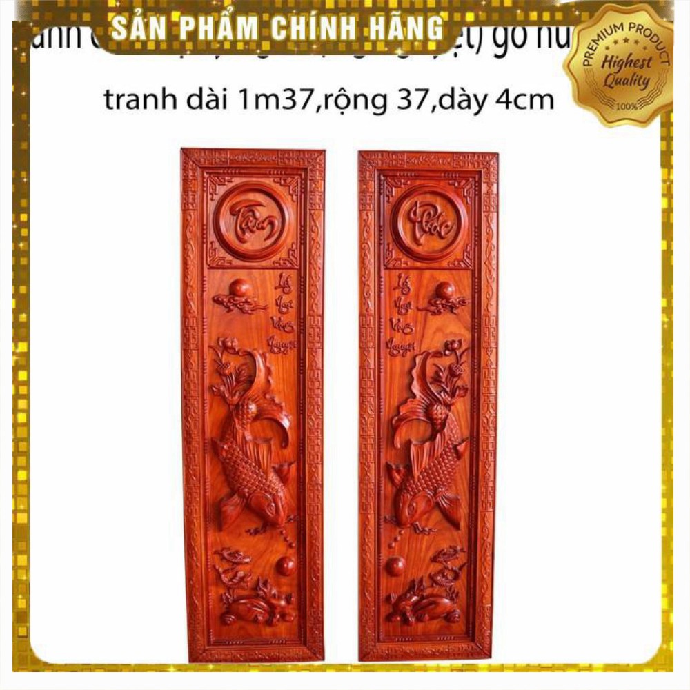 Tranh trang trí gia đình gỗ hương-tranh lý ngư vọng nguyệt-tranh gỗ đẳng cấp