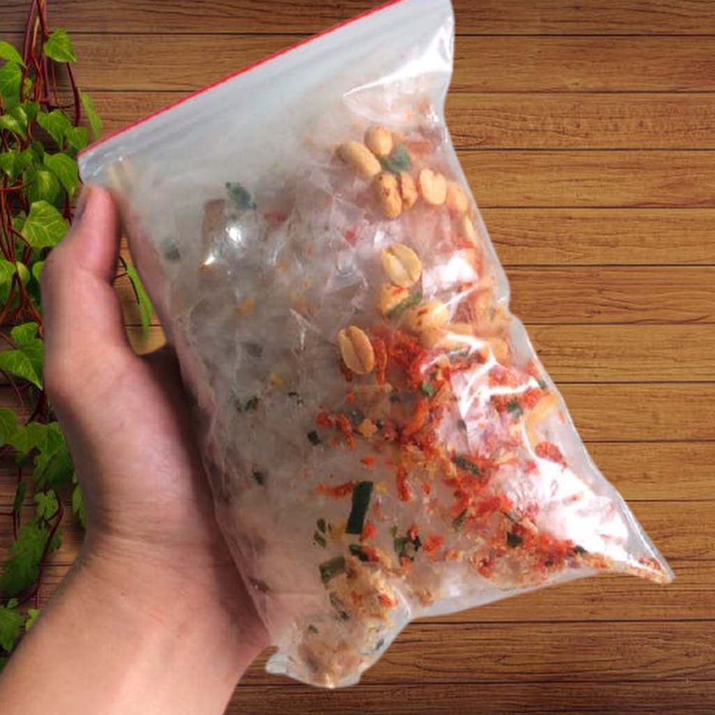 Bánh tráng trộn Tây Ninh sa tế đậu phộng rang hành phi nước sốt me tép...100g Ăn Vặt .ANANFOODS TOPPING 100G