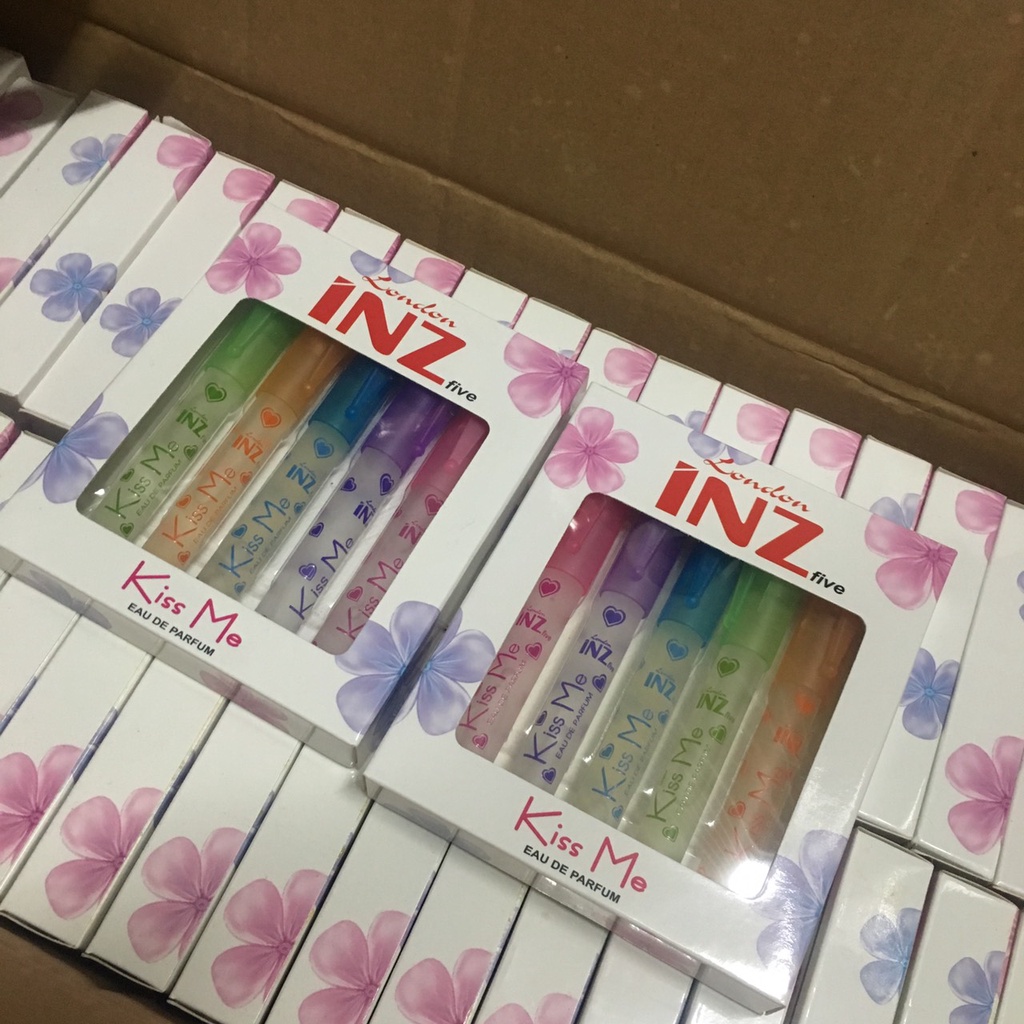 Nước hoa bút 5 cây các nầu, mầu hồng, mầu tím, mầu cam