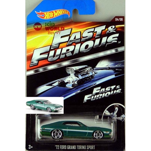 Xe mô hình Hot Wheels Fast & Furious Series 2015 '72 Ford Grand Torino Sport CJL33.