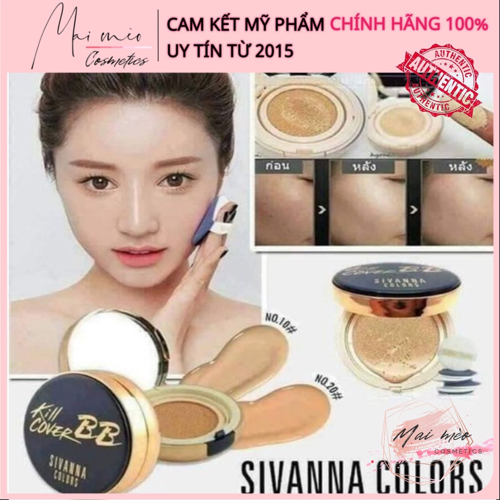 Phấn nước- Cushion Sivanna Kill Cover SPF50 PA++ Cushion BB Cream (1 cushion + 1 lõi)