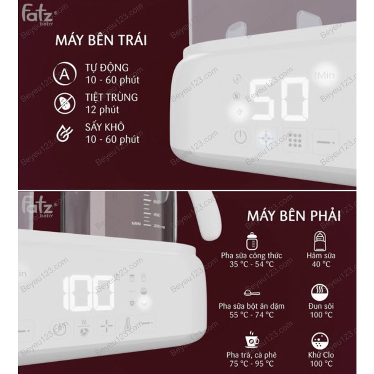 Máy tiệt trùng và hâm nước pha sữa đa năng điện tử (All on One) Fatzbaby Multimax 2 - Fatz FB9013SL