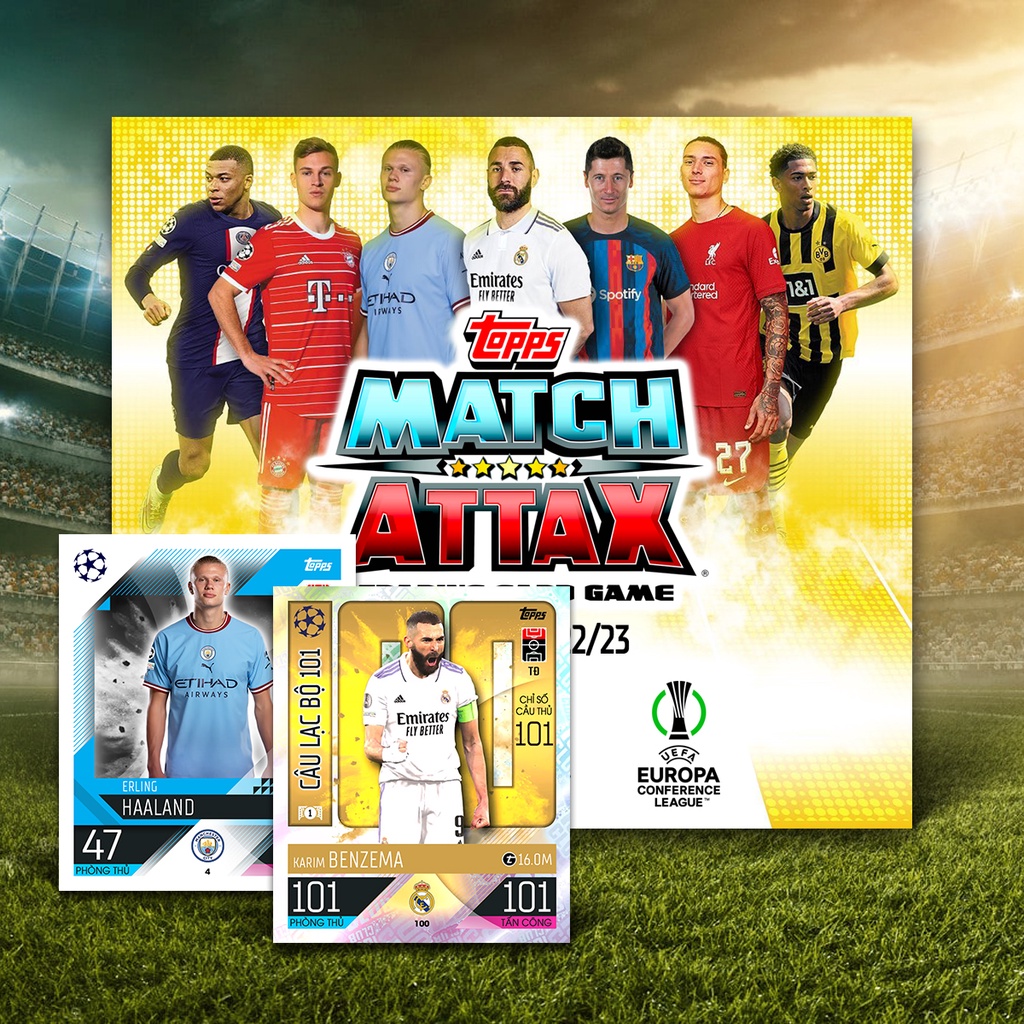 Bộ Sưu Tập 100 Thẻ Cầu Thủ In Album Match Attax 2022-23