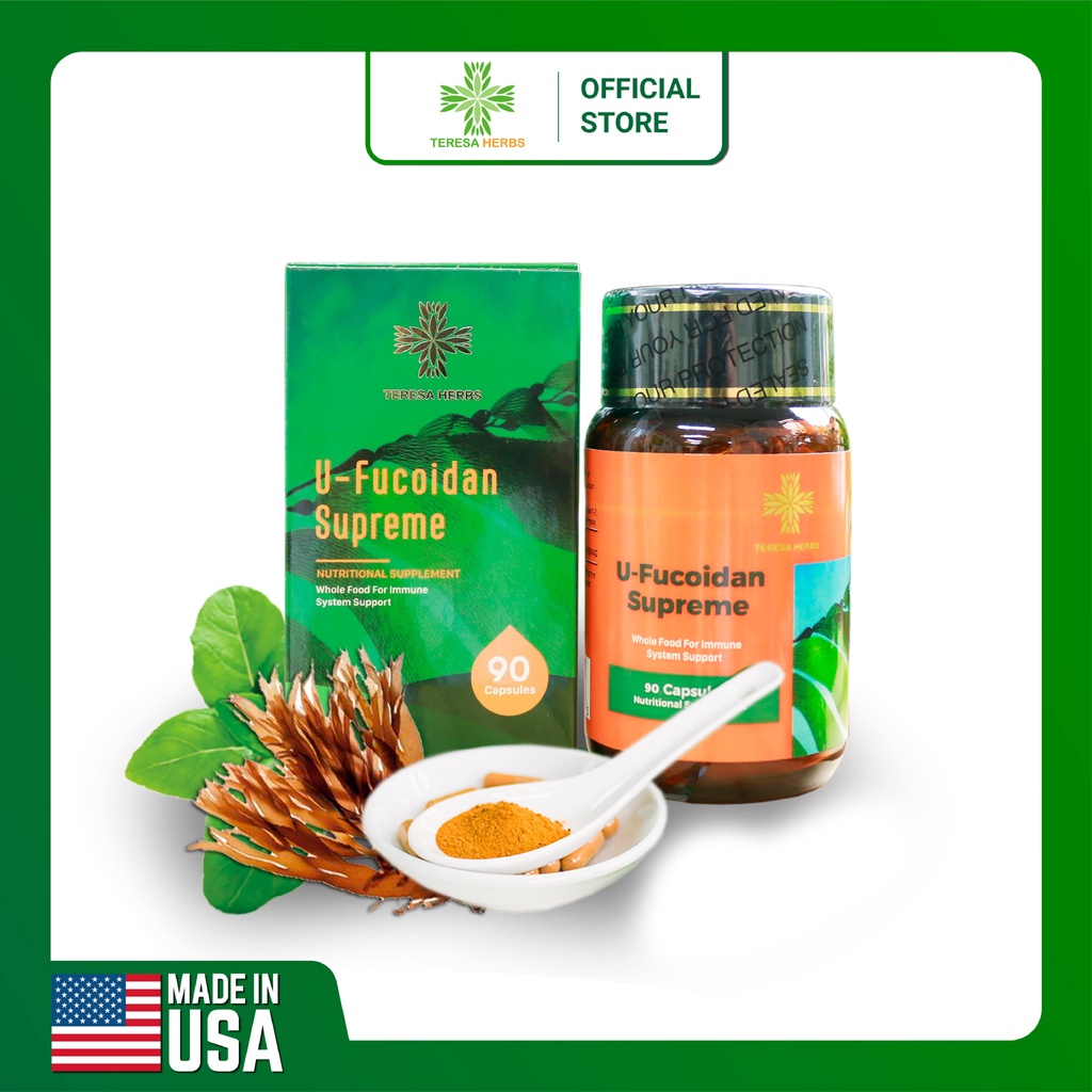 U-Fucoidan cao cấp - Phòng và Hỗ trợ điều trị ung thư, Tăng hệ miễn dịch, tăng đề kháng (Made in USA)- Hộp 90 viên nang
