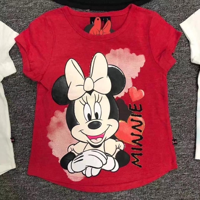 Áo thun Disney chuột Minnie - màu đỏ cho bé gái