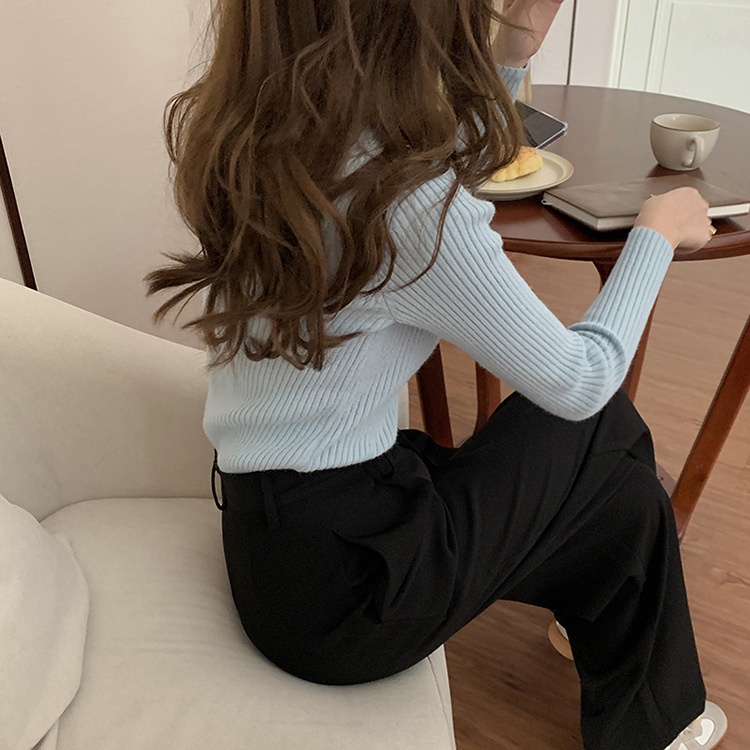 Áo len cổ lọ nữ Áo cổ cao giữ ấm Hàn Quốc Thu Đông Ulzzang Thời trang