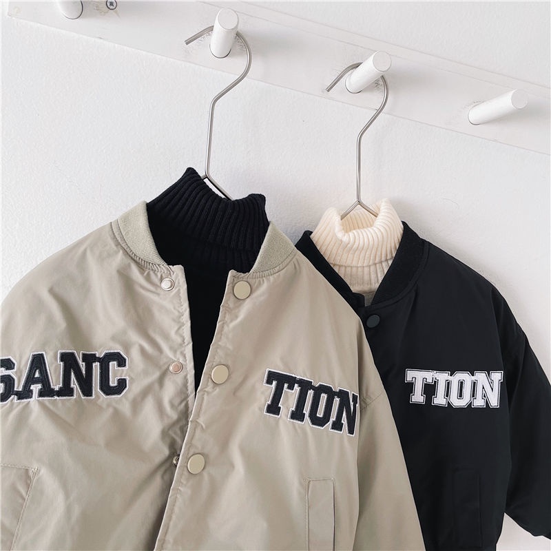 Áo khoác bóng chày lót Cotton Plus phong cách Hàn Quốc cho bé trai