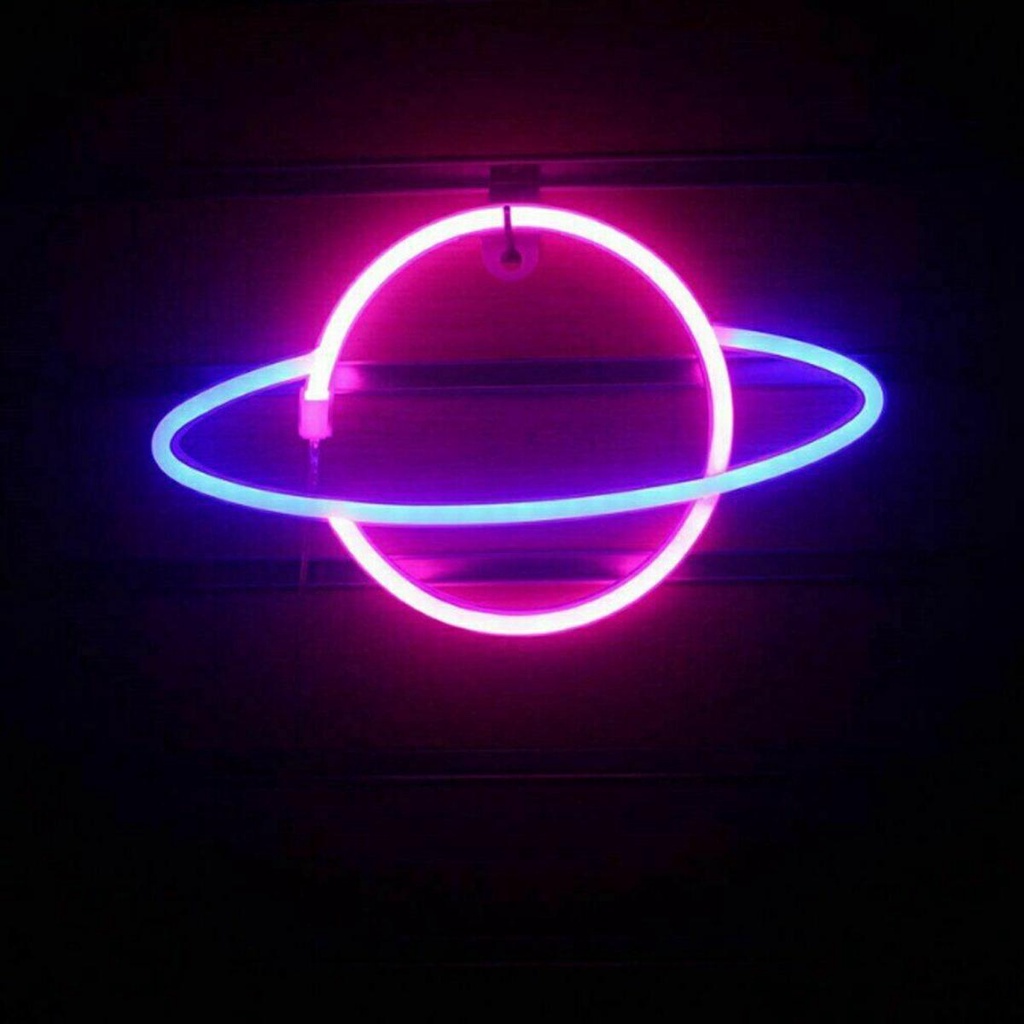 YIYU Đèn LED Neon Hình Elip / Vũ Trụ Dùng Pin Trang Trí Tiệc